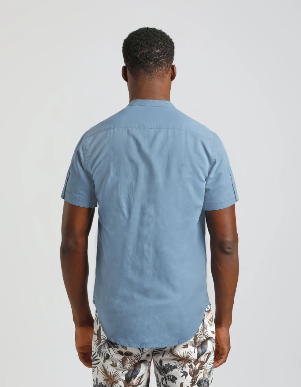 Camicia mezza manica misto lino