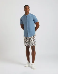 Camicia mezza manica misto lino