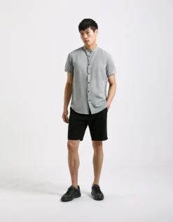 Camicia mezza manica misto lino