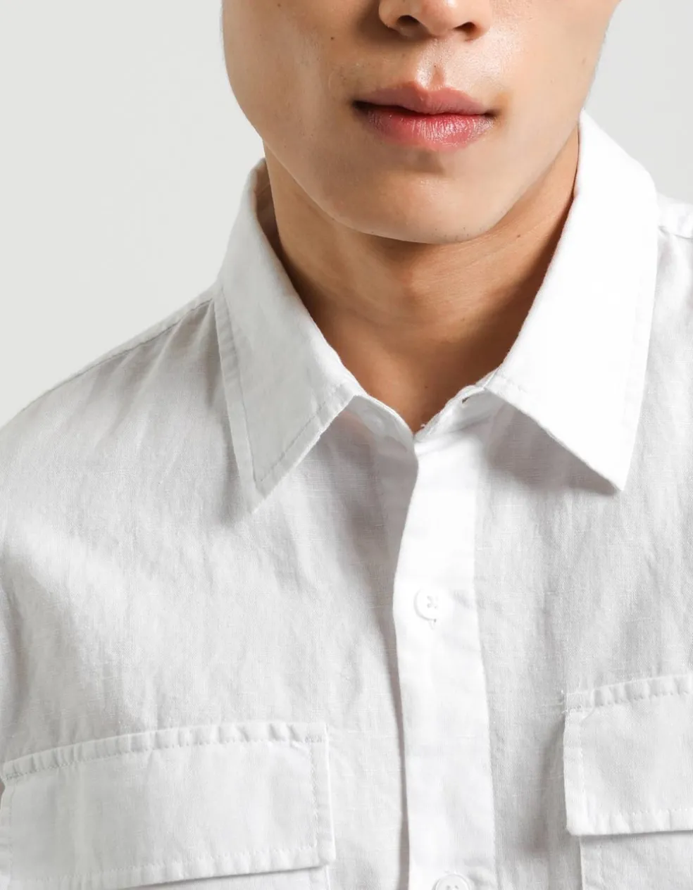 Camicia misto lino con tasconi