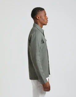 Camicia misto lino con tasconi