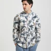 Camicia misto lino fantasia
