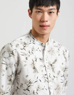 Camicia misto lino fantasia