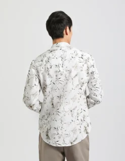 Camicia misto lino fantasia