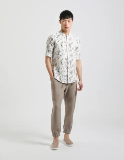 Camicia misto lino fantasia