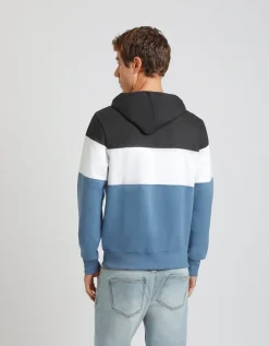 Felpa con cappuccio colorblock