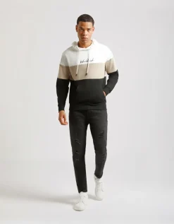Felpa con cappuccio colorblock
