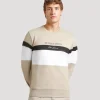 Felpa girocollo colorblock