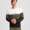 Felpa girocollo colorblock