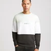Felpa girocollo colorblock