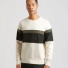 Felpa girocollo colorblock