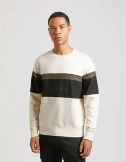 Felpa girocollo colorblock
