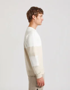 Felpa girocollo colorblock