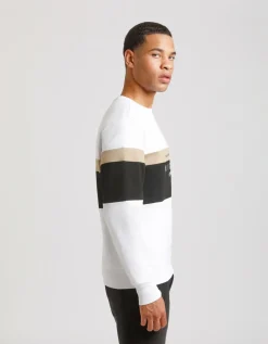 Felpa girocollo colorblock