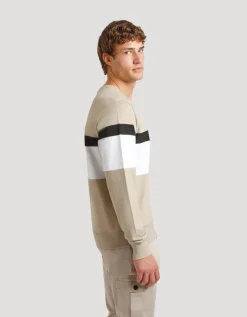 Felpa girocollo colorblock