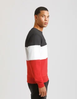 Felpa girocollo colorblock