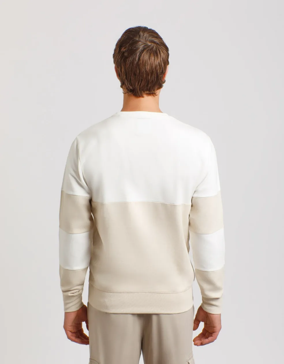 Felpa girocollo colorblock