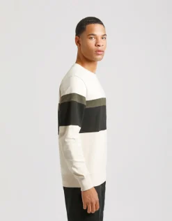 Felpa girocollo colorblock