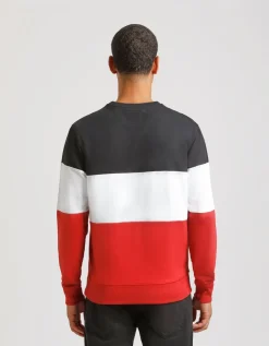 Felpa girocollo colorblock