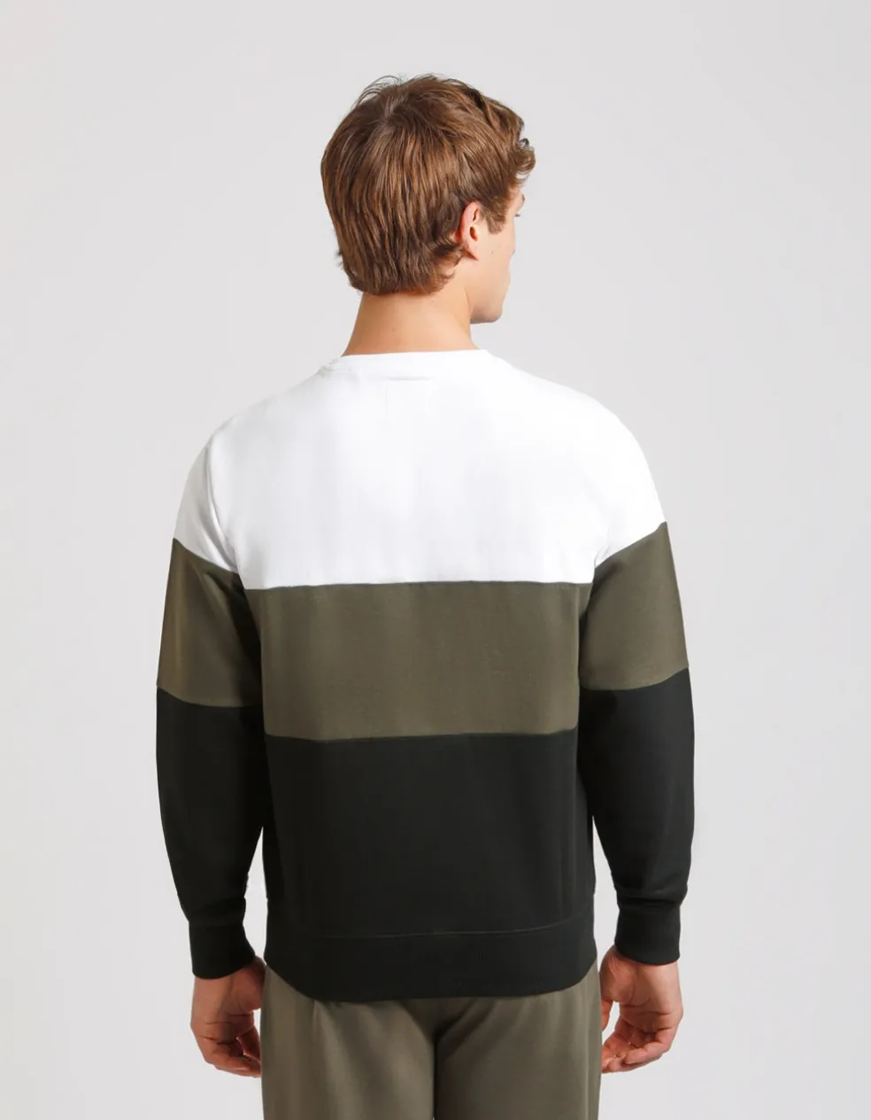 Felpa girocollo colorblock