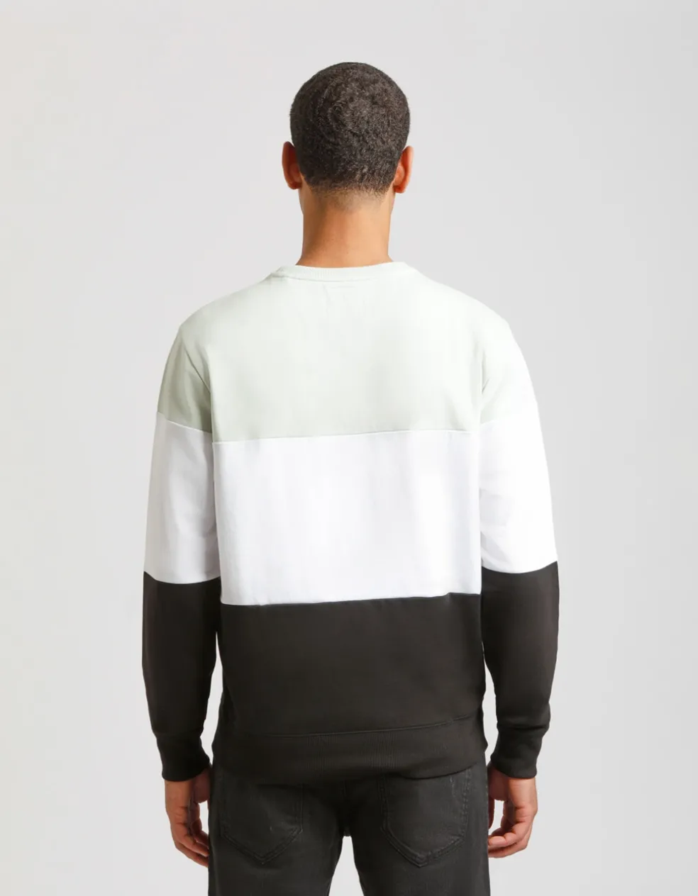 Felpa girocollo colorblock