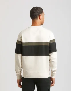 Felpa girocollo colorblock