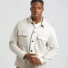 Giacca camicia effetto suede
