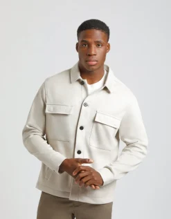 Giacca camicia effetto suede