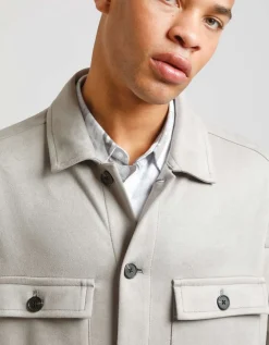 Giacca camicia effetto suede