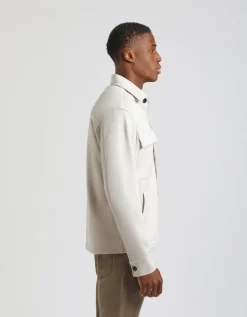 Giacca camicia effetto suede