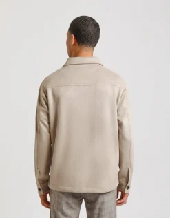 Giacca camicia effetto suede