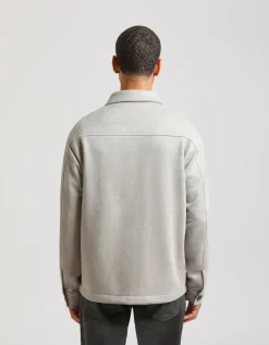 Giacca camicia effetto suede