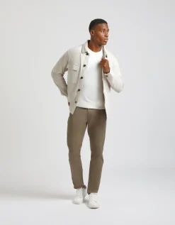 Giacca camicia effetto suede
