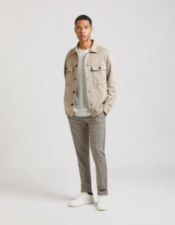 Giacca camicia effetto suede