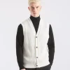 Gilet in viscosa con bottoni