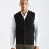 Gilet in viscosa con bottoni