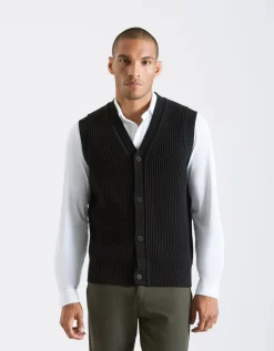 Gilet in viscosa con bottoni