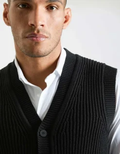 Gilet in viscosa con bottoni