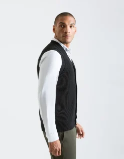 Gilet in viscosa con bottoni