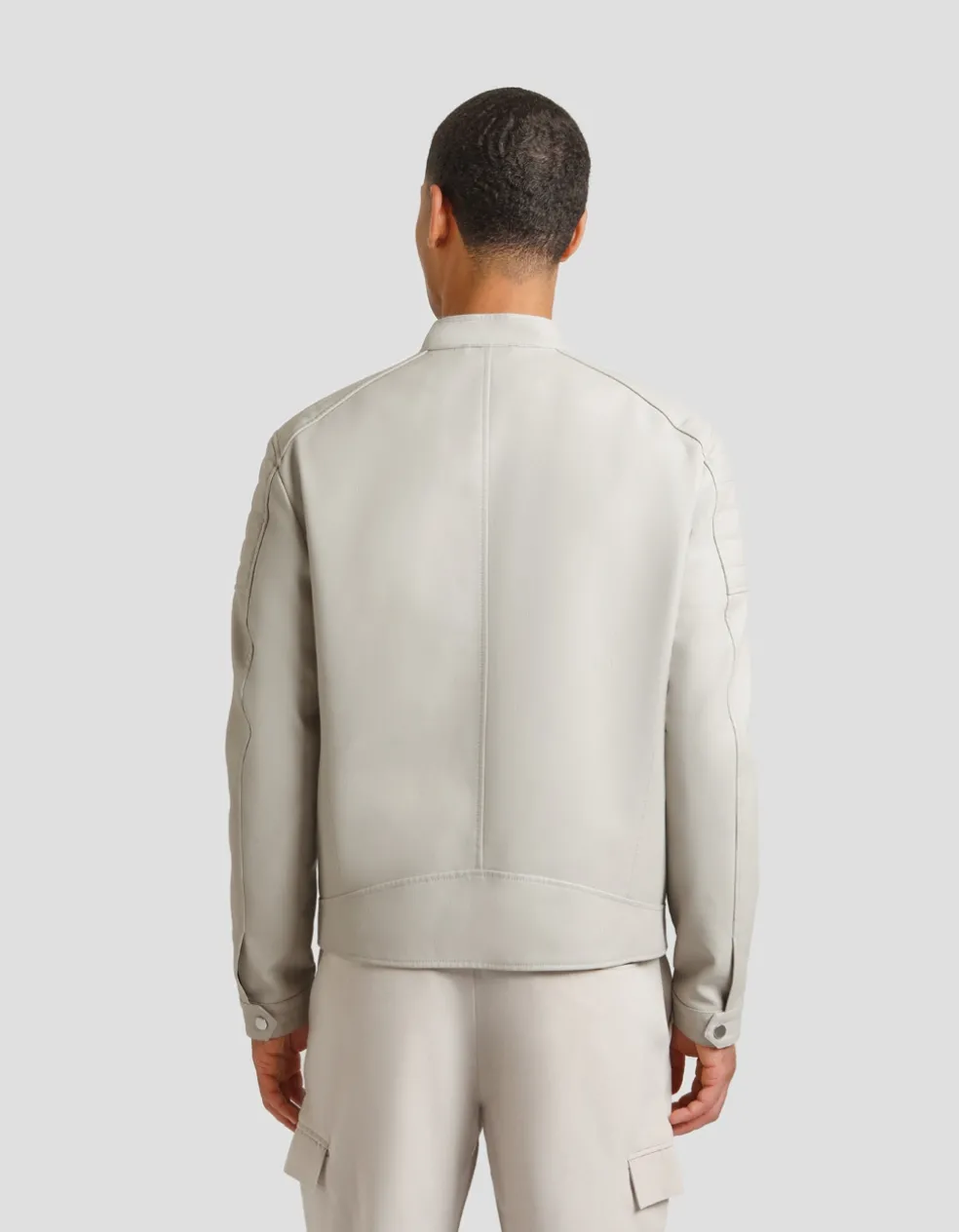 Giubbotto biker effetto pelle