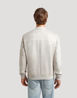 Giubbotto bomber effetto camoscio