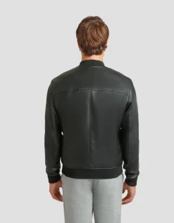 Giubbotto bomber effetto pelle