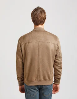 Giubbotto bomber effetto camoscio