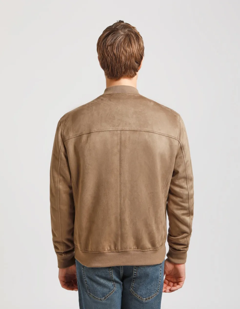 Giubbotto bomber effetto camoscio