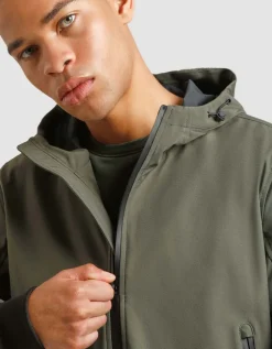 Giubbotto bomber in tessuto tecnico con cappuccio