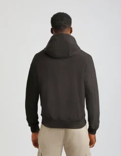 Giubbotto bomber in tessuto tecnico con cappuccio