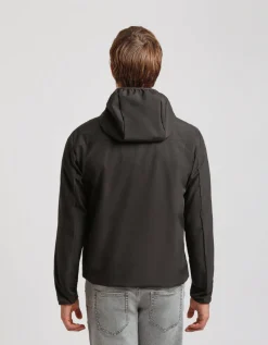 Giubbotto bomber in tessuto tecnico con cappuccio