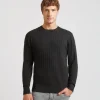 Maglia girocollo a coste