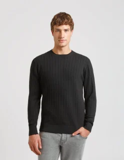 Maglia girocollo a coste