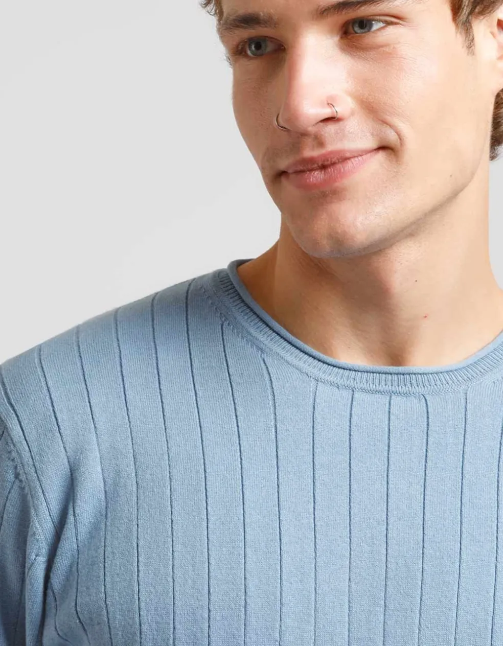 Maglia girocollo a coste